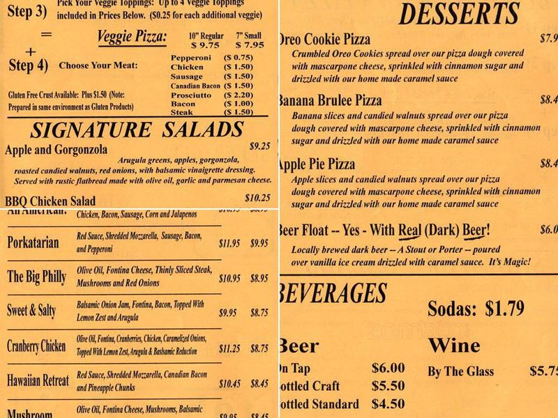 Round Table Pizza Menu