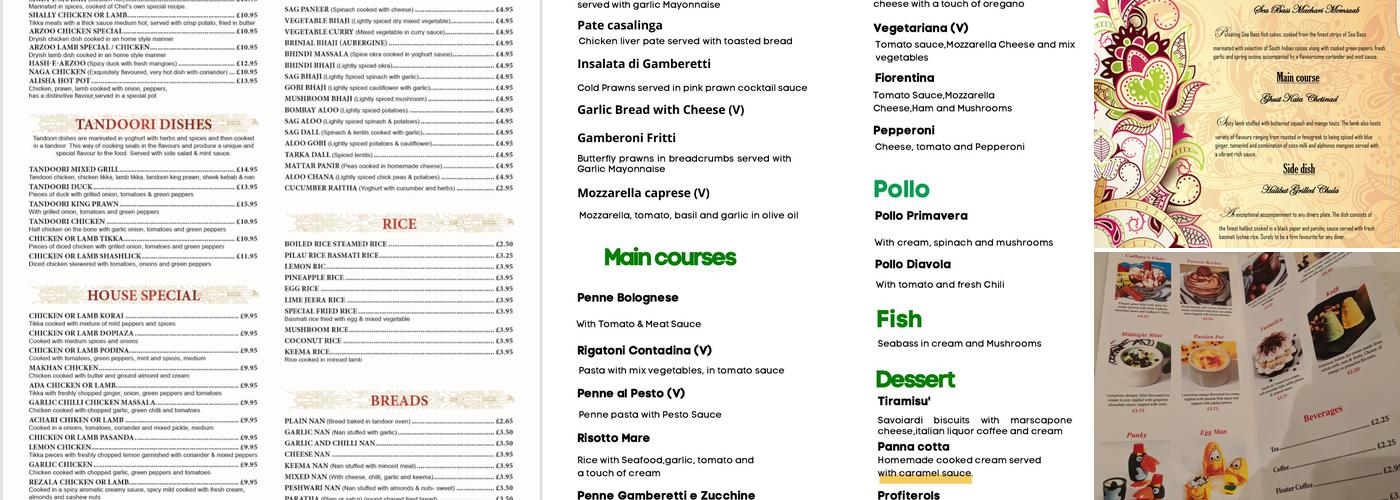 Arzoo Indian Restaurant Menu