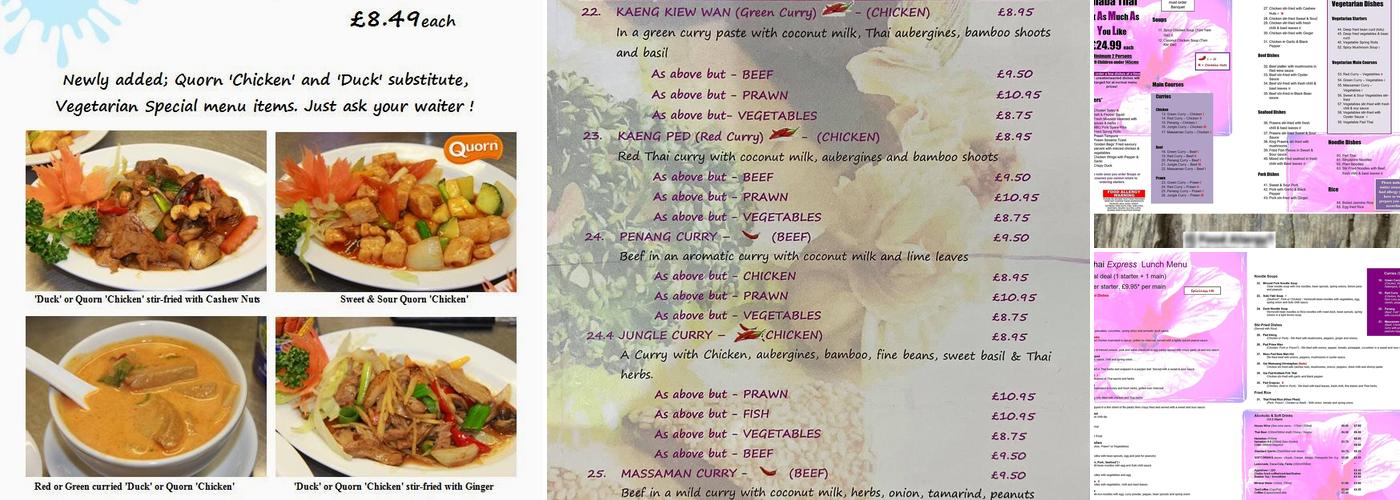 Chaba Thai Restaurant & Takeaway Menu