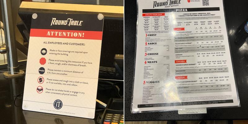 Round Table Pizza Menu