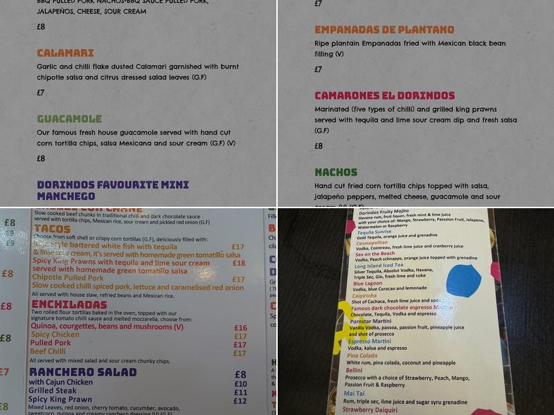 Dorindo's Menu