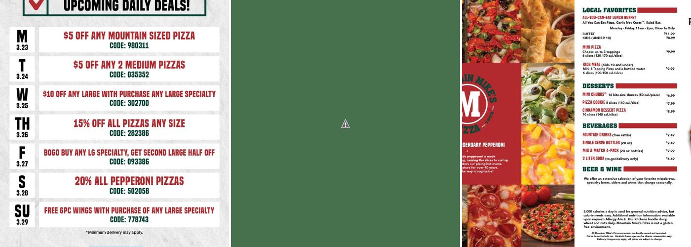 Mountain Mike's Pizza Menu