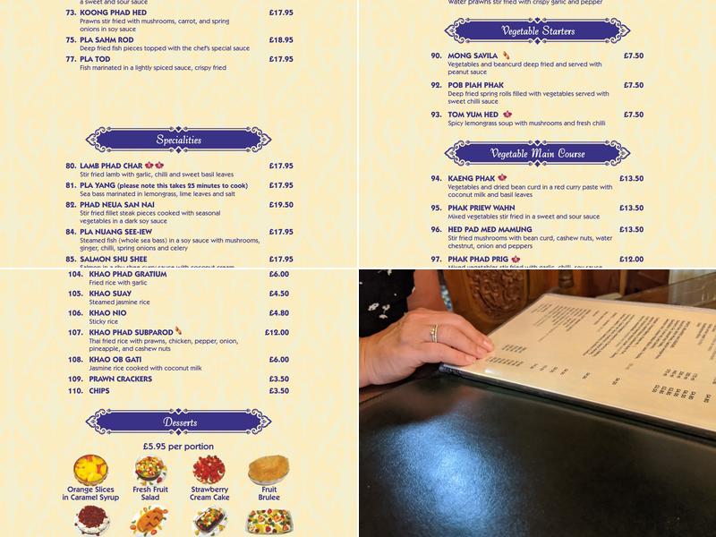 Thai Orchid Menu