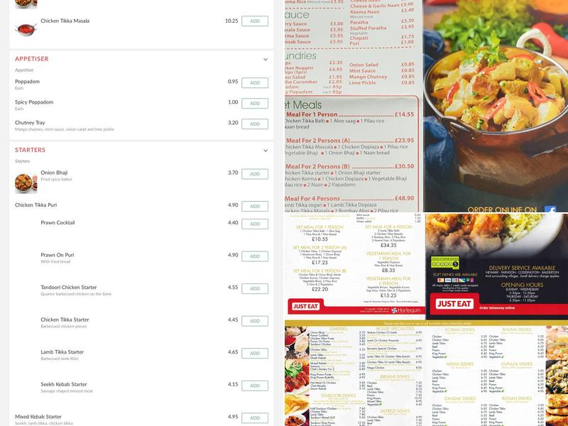 Borrasha Takeaway Menu