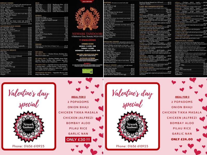 Newark Tandoori Menu
