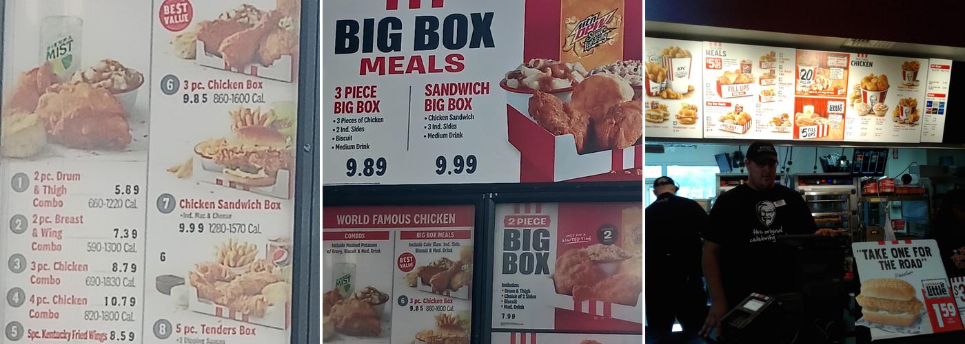 KFC Menu