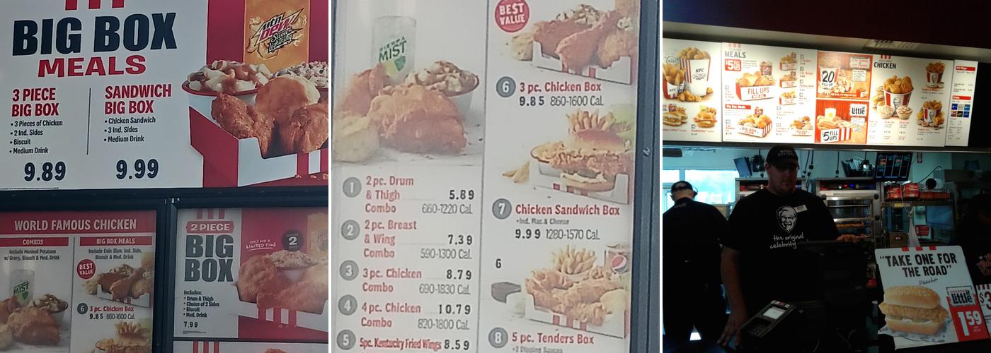 KFC Menu
