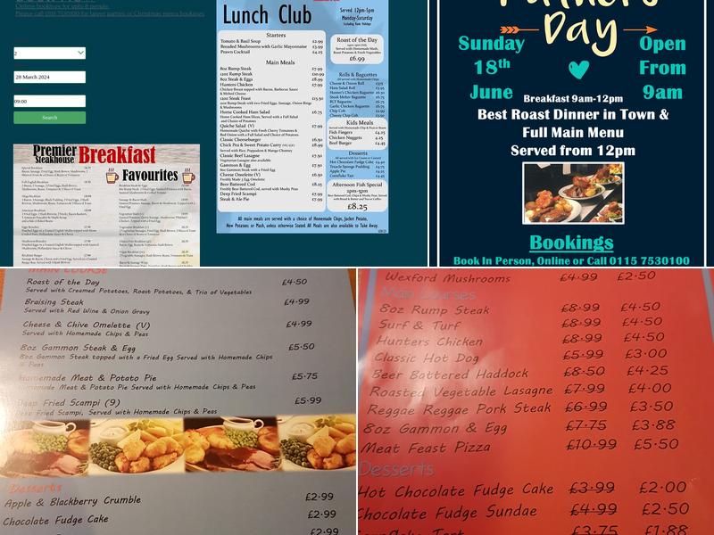 Sprinters Premier Steakhouse Menu