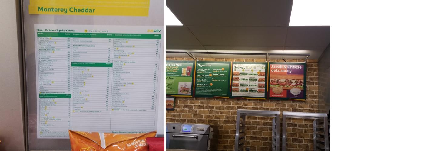 Subway Menu