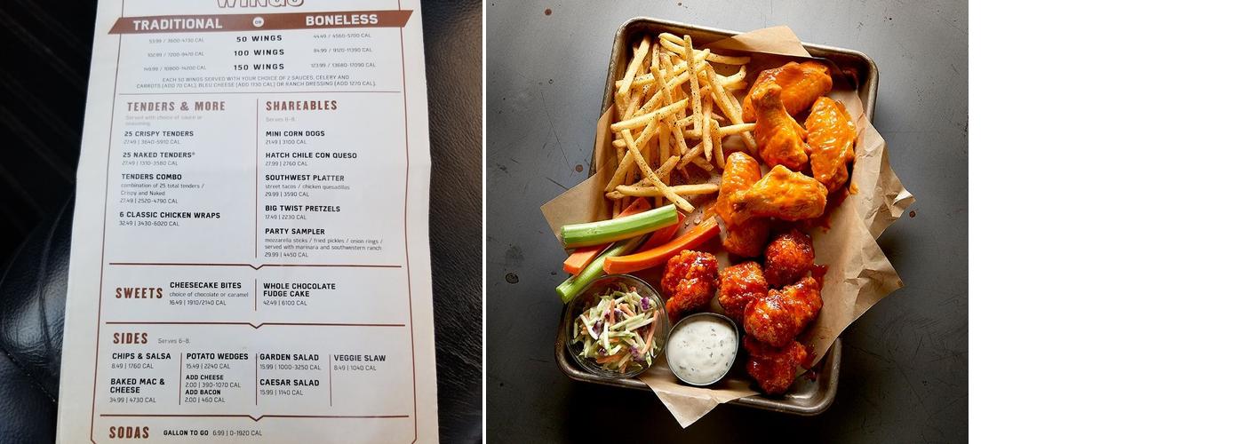 Buffalo Wild Wings Menu