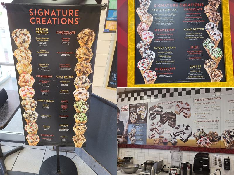 Cold Stone Creamery Menu