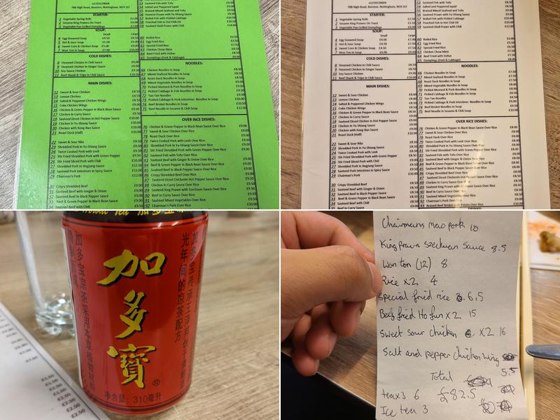 Nosh Restaurant Menu