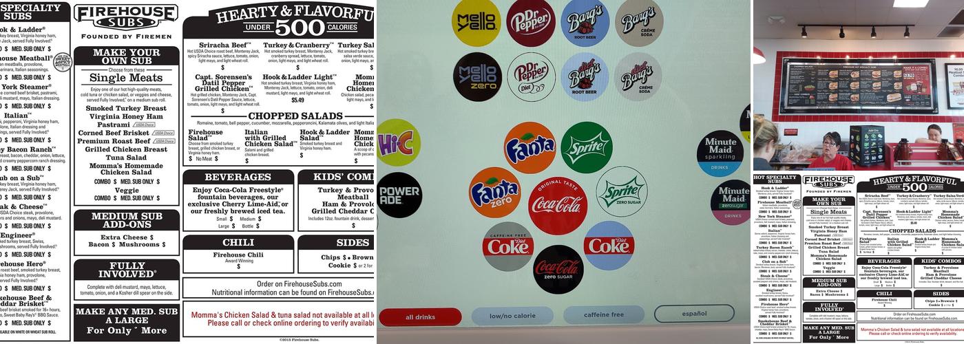 Firehouse Subs Cascade Menu