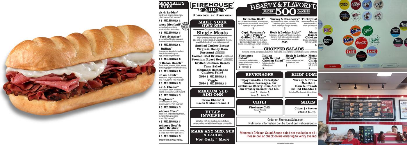 Firehouse Subs Cascade Menu