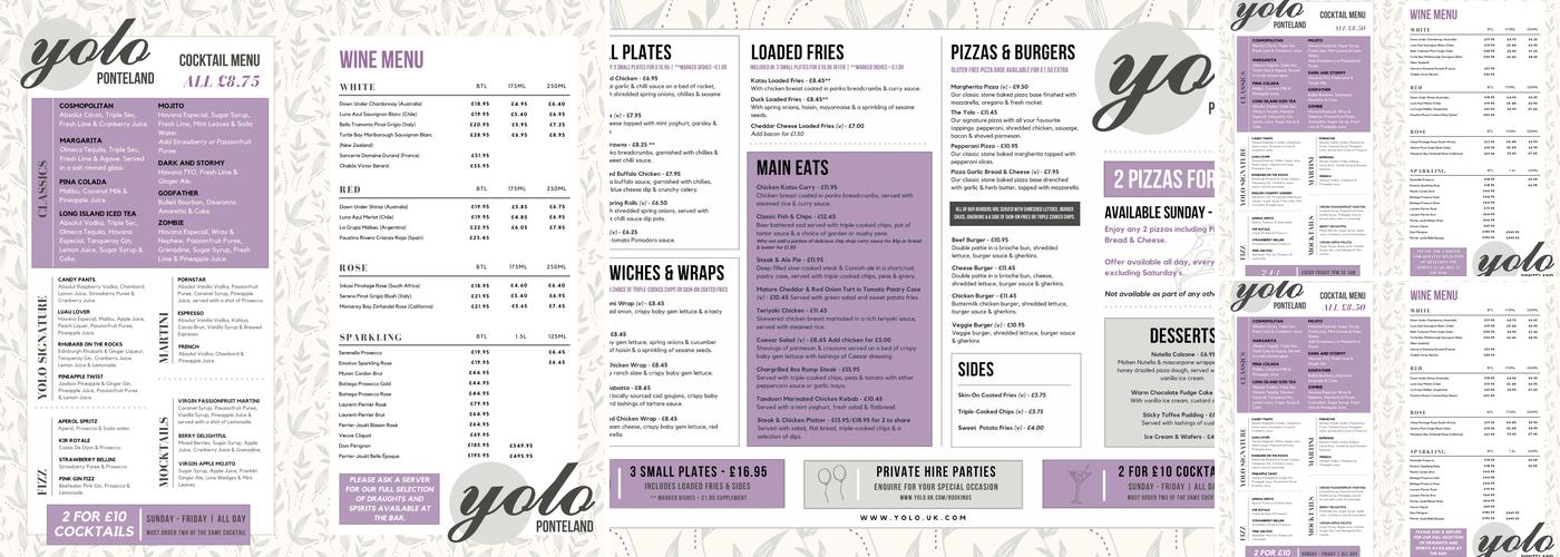 Yolo Ponteland Menu