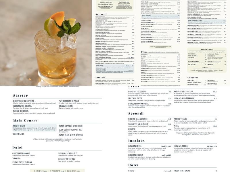 Ristorante Fratelli Menu