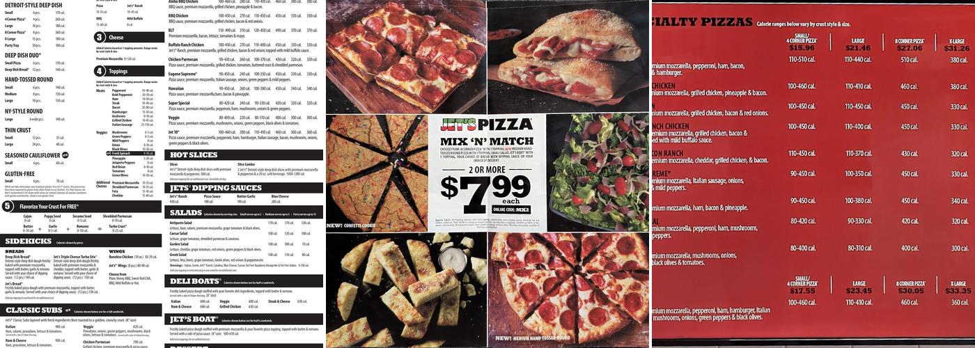 Jet's Pizza Menu