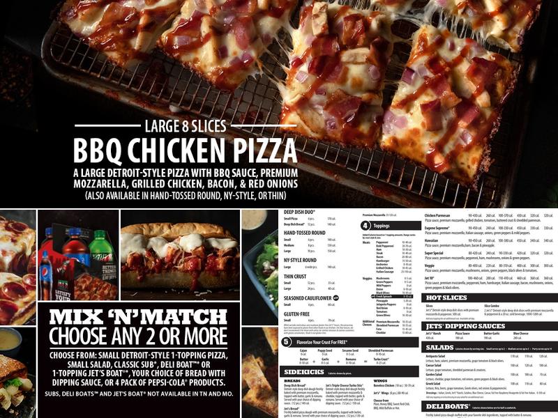 Jet's Pizza Menu