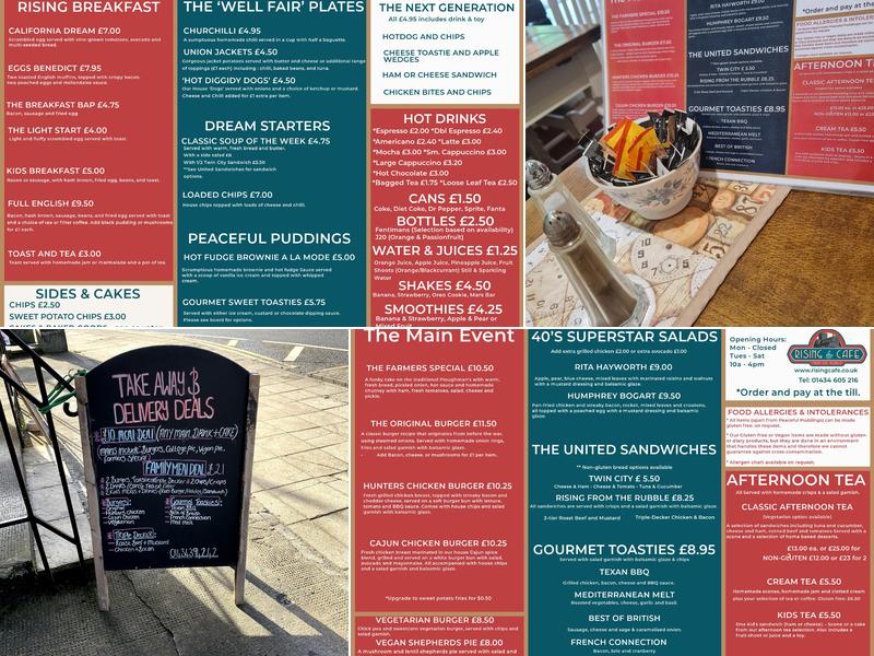 Rising Cafe Menu