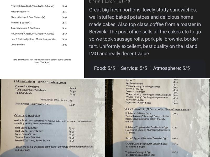 1st Class Food and Post Office Menu