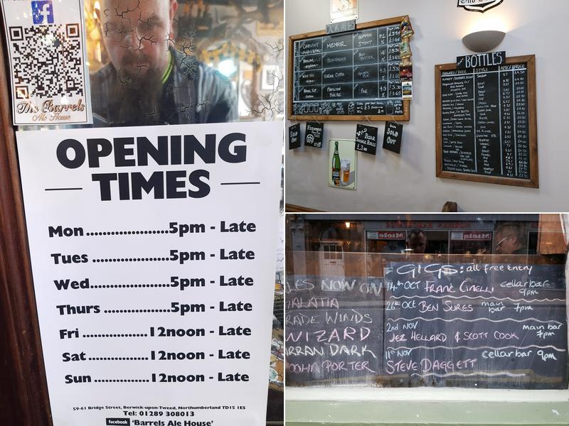 The Barrels Ale House Menu