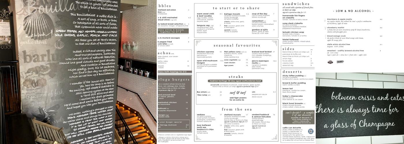 Barluga Morpeth Menu