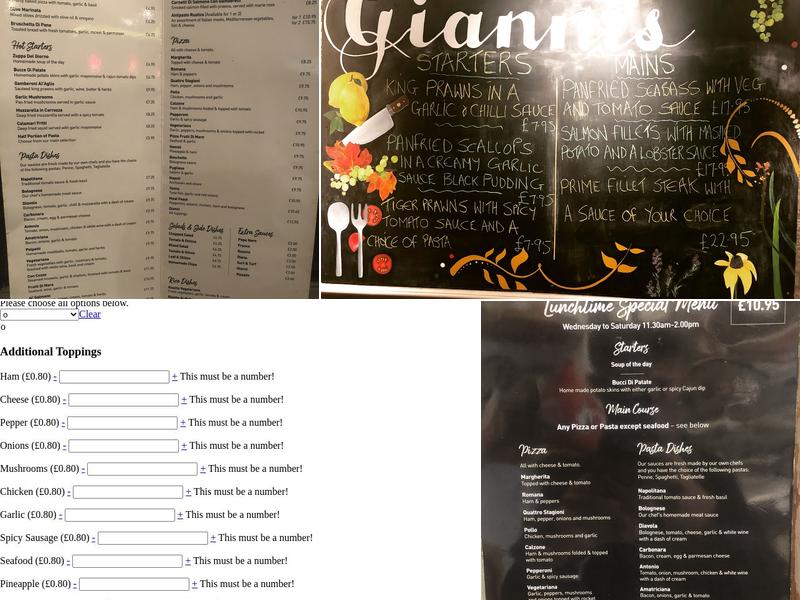 Original Gianni's Menu