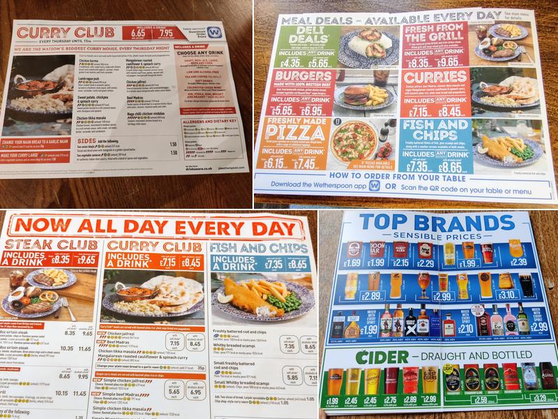 The Electrical Wizard - JD Wetherspoon Menu