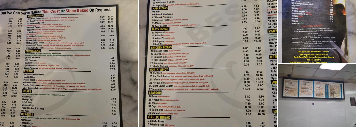 Best Bite Bedlington Limited Menu