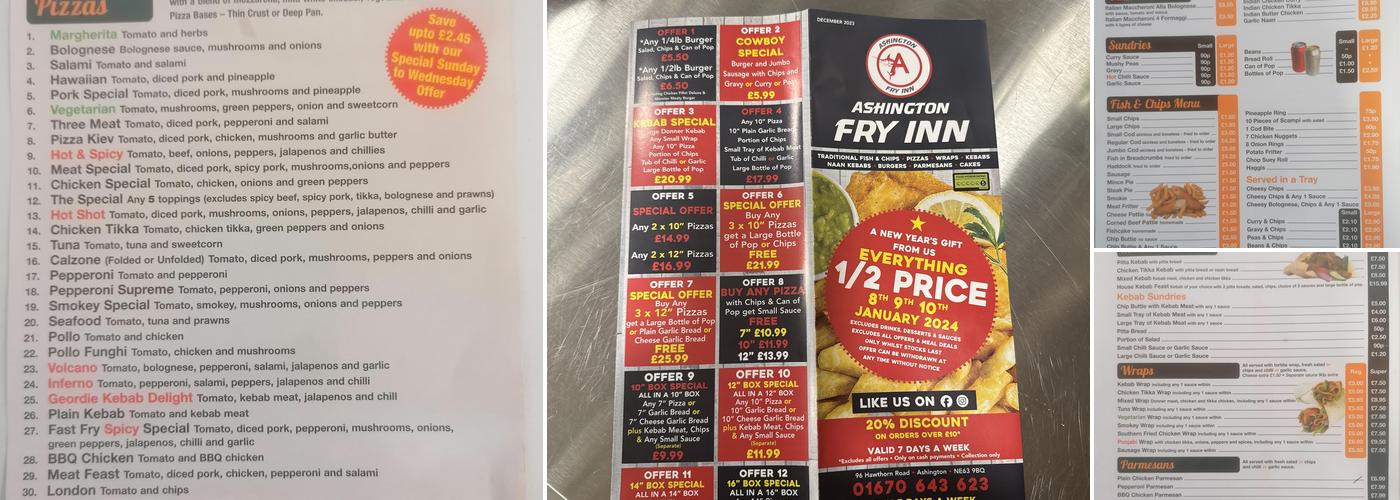 Fast Fry Menu