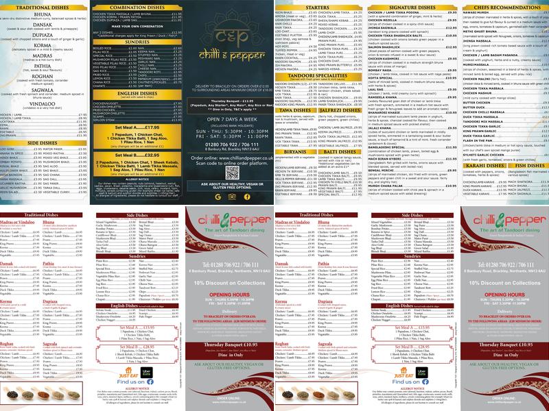 Chilli & Pepper Menu