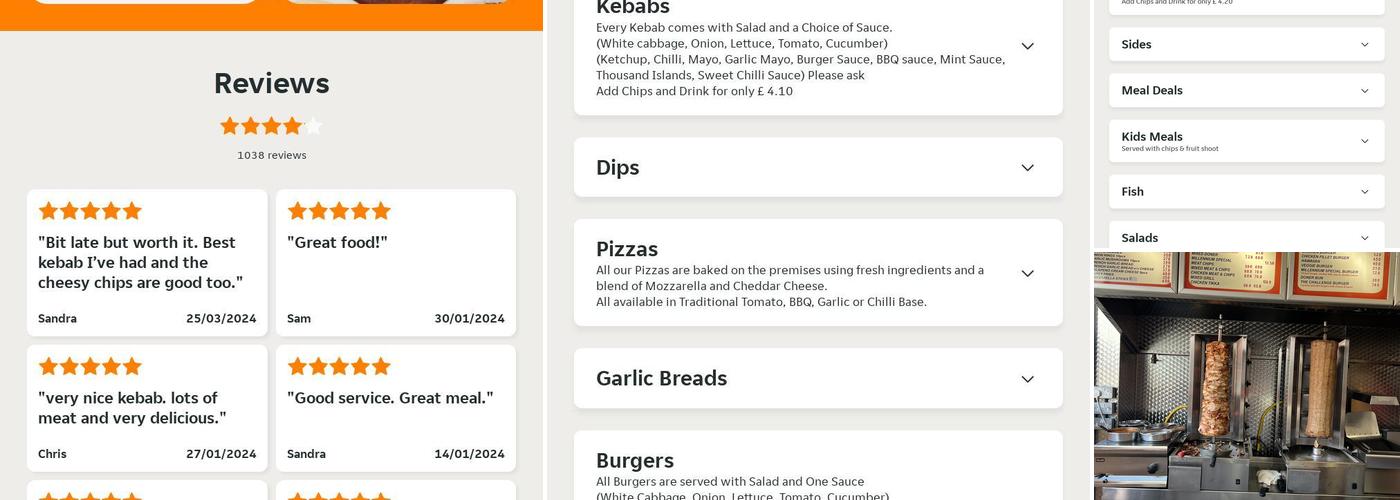 Daventry Kebab House Menu