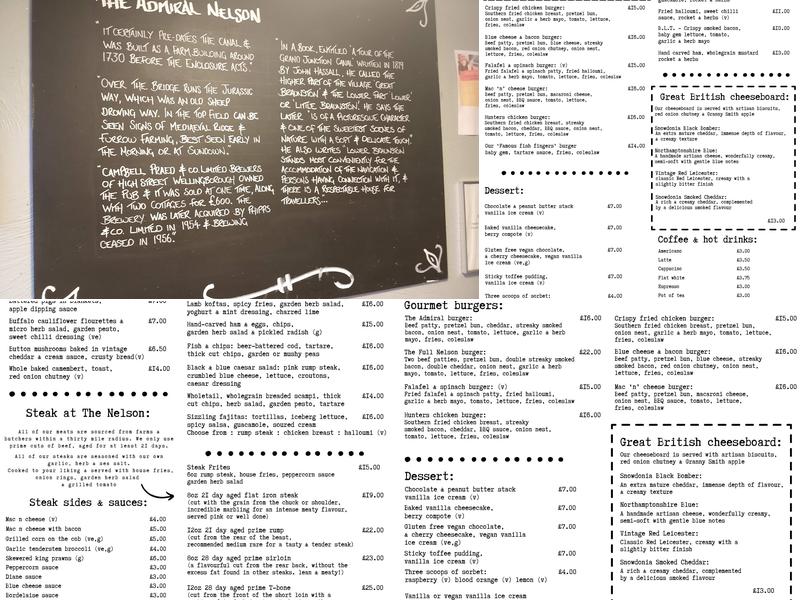 Admiral Nelson Menu