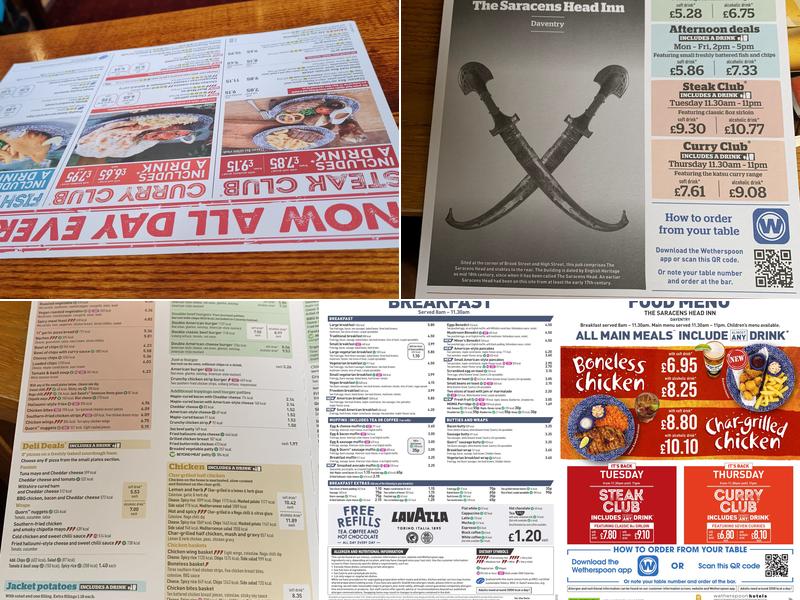 The Saracens Head Inn - JD Wetherspoons Menu