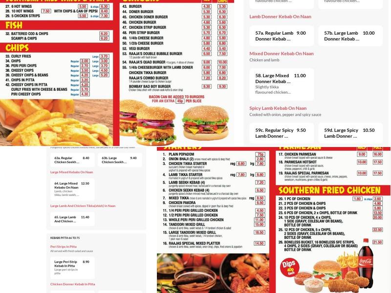 Raajas Grill Menu