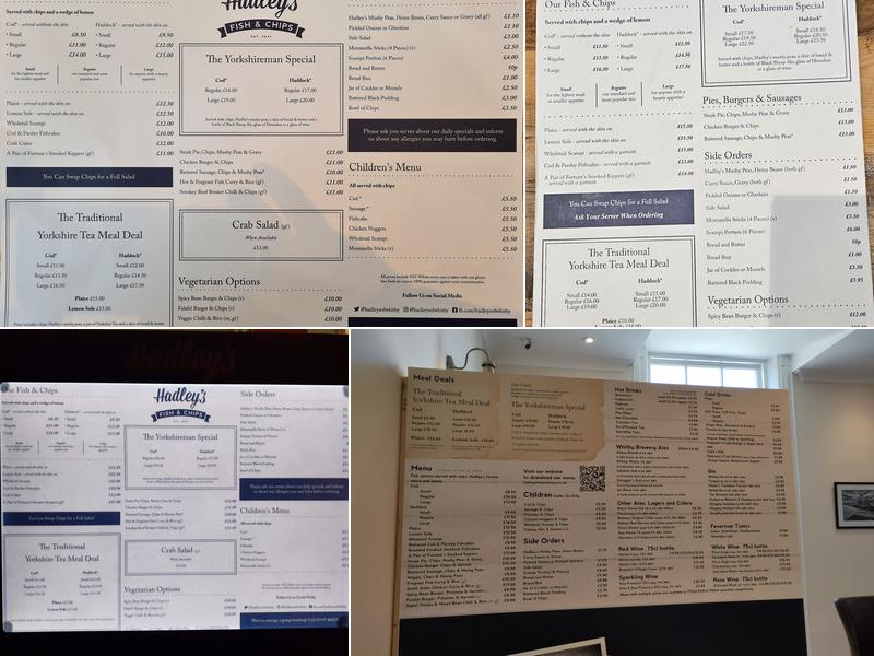 Hadley's Fish & Chips Menu