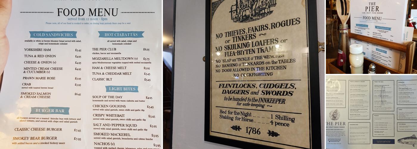 The Pier Inn Menu