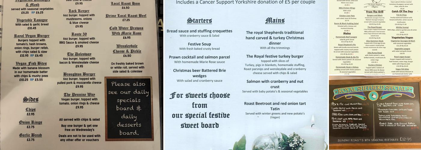 The Royal Shepherd Inn Menu