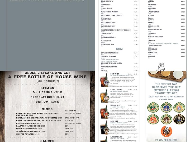 The Woolly Sheep Inn Menu