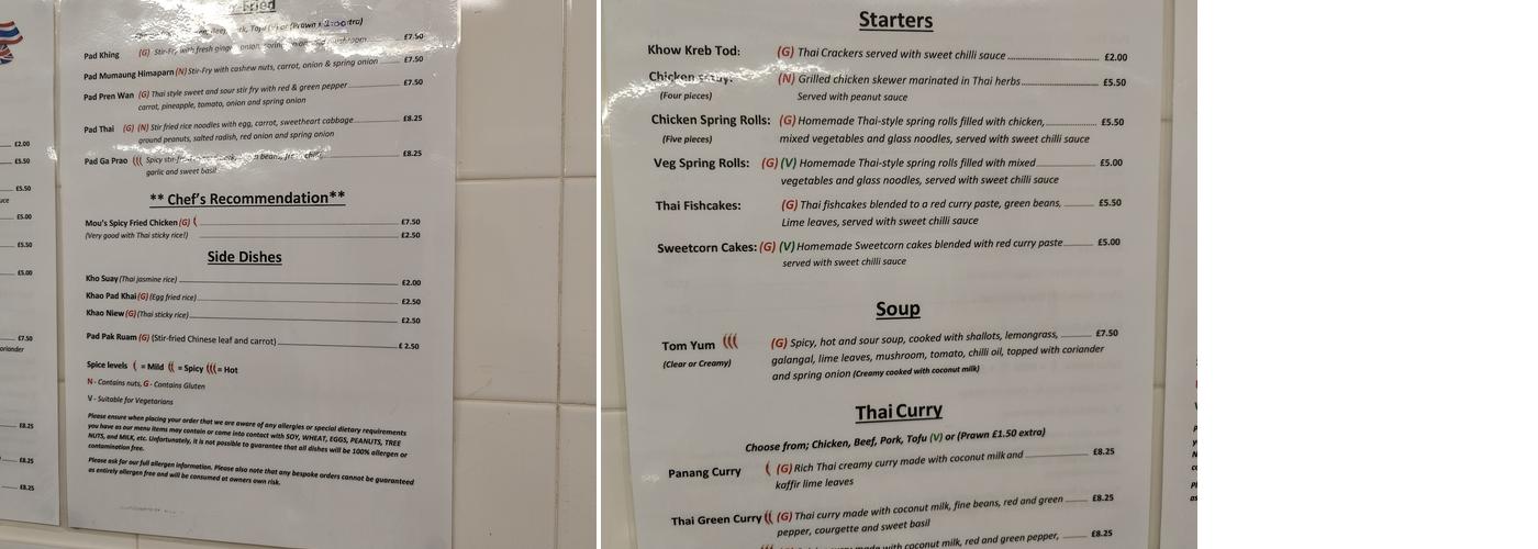 Aragon Fisheries Menu