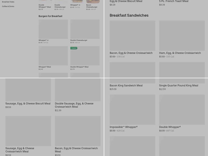 Burger King Menu