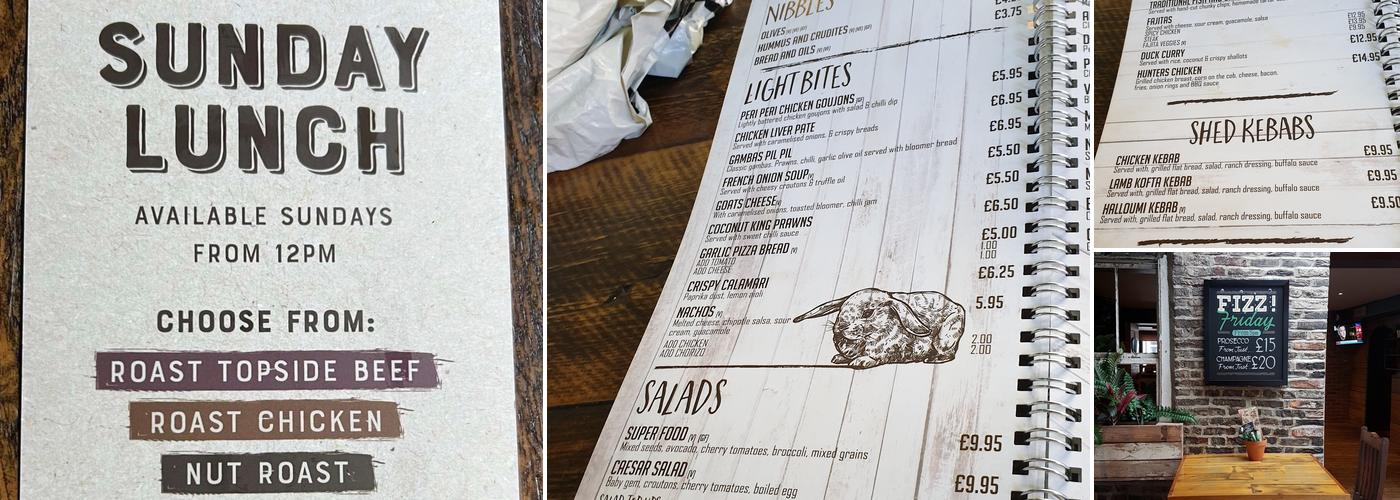 The Potting Shed Menu