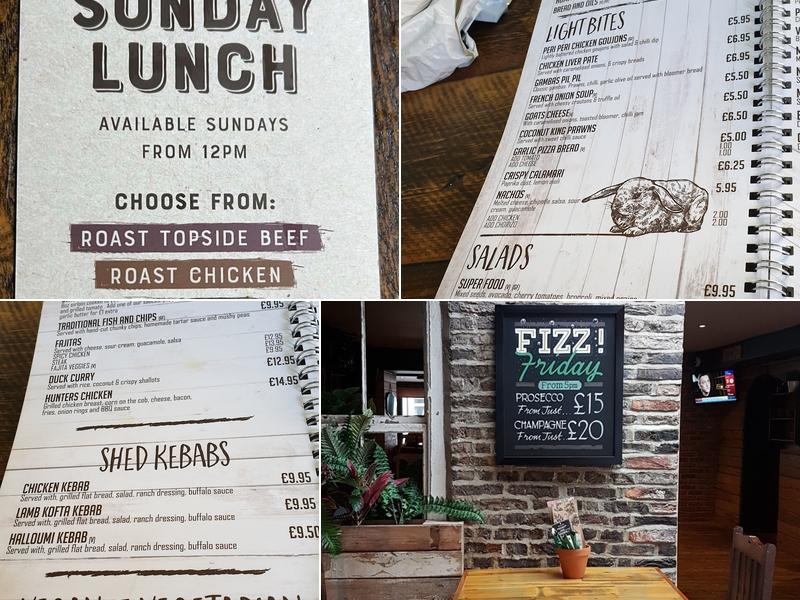 The Potting Shed Menu