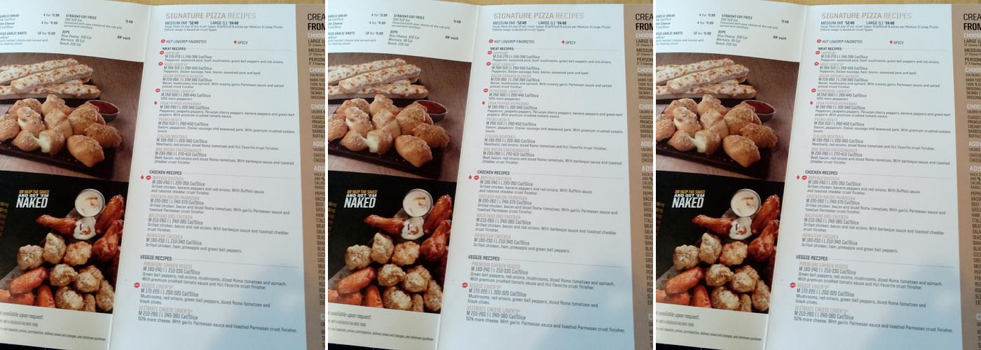 Pizza Hut Menu