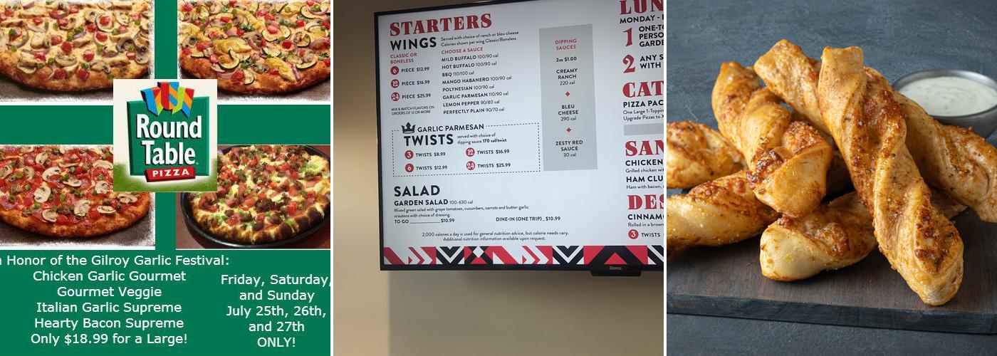 Round Table Pizza Menu