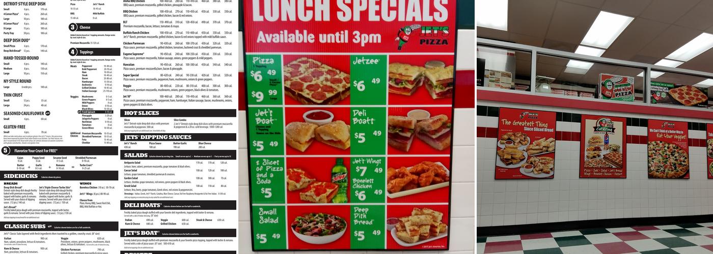 Jet's Pizza Menu