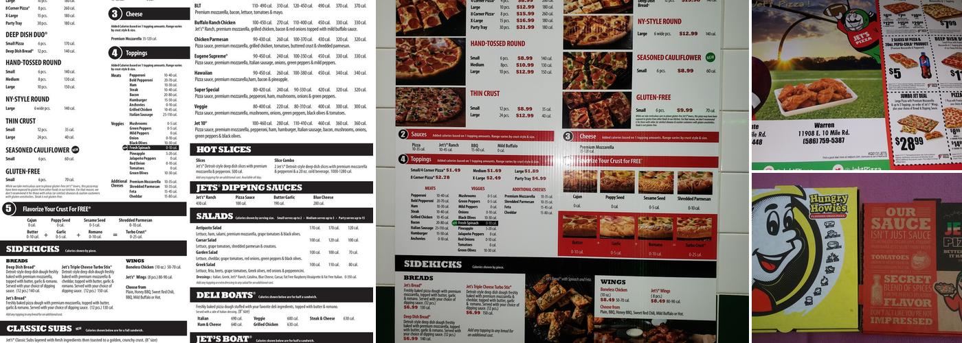 Jet's Pizza Menu