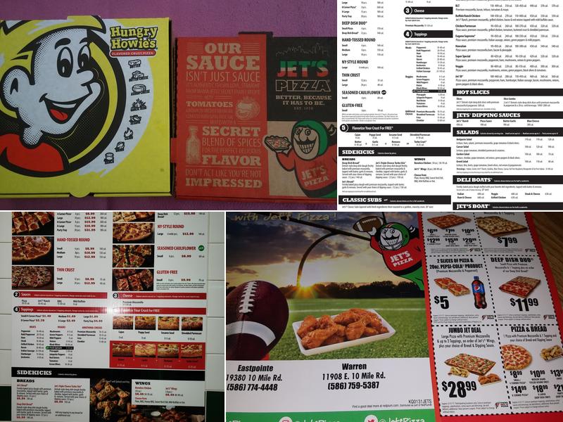 Jet's Pizza Menu
