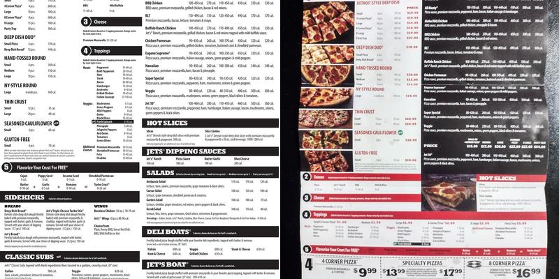 Jet's Pizza Menu