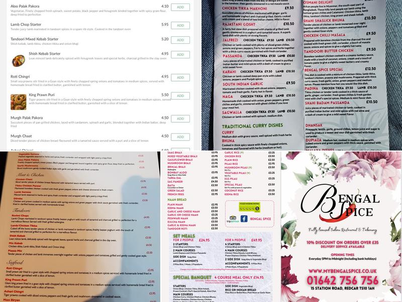 Bengal Spice Menu